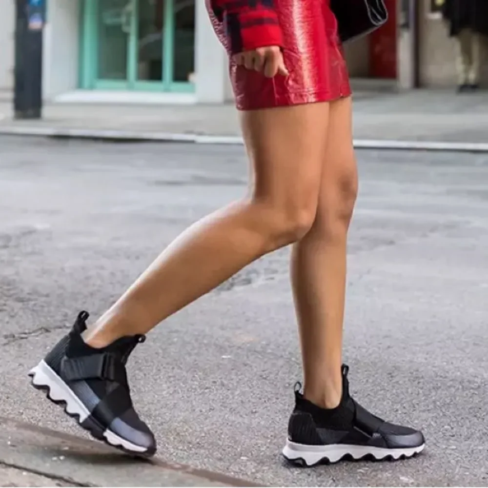 Sorel Kinetic Mesh Slip-On Sneakers – Black, Women’s Size 8